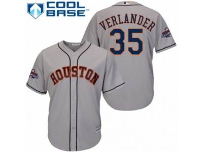 Houston Astros #35 Justin Verlander Grey Road 2017 World Series Champions Cool Base MLB Jersey