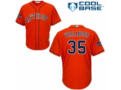 Houston Astros #35 Justin Verlander Orange 2017 World Series Champions Cool Base MLB Jersey