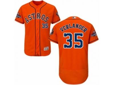 Houston Astros #35 Justin Verlander Orange 2017 World Series Champions Flex Base MLB Jersey