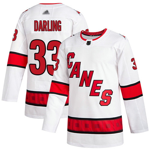Hurricanes #33 Scott Darling White Road Authentic Stitched Hockey Jersey