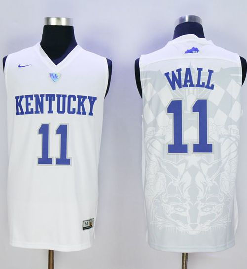 Kentucky Wildcats 11 John Wall White Basketball NCAA Jersey