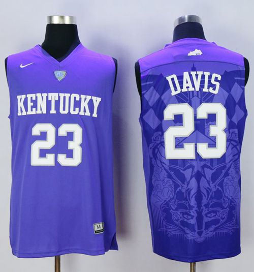 Kentucky Wildcats 23 Anthony Davis Blue Basketball NCAA Jersey
