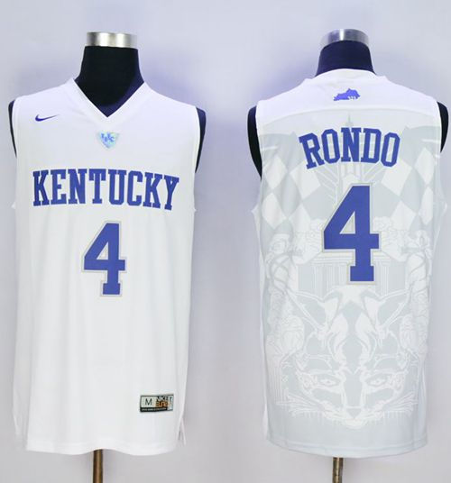 Kentucky Wildcats 4 Rajon Rondo White Basketball NCAA Jersey