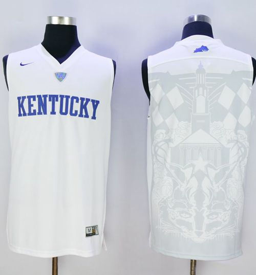 Kentucky Wildcats Blank White Basketball NCAA Jersey