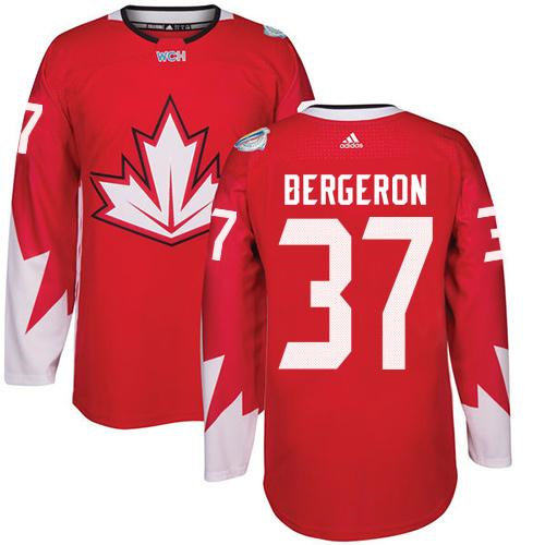Kid Team Canada 37 Patrice Bergeron Red 2016 World Cup NHL Jersey