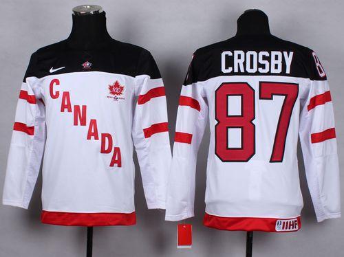 Kid Team Canada 87 Sidney Crosby White 100th Anniversary NHL Jersey