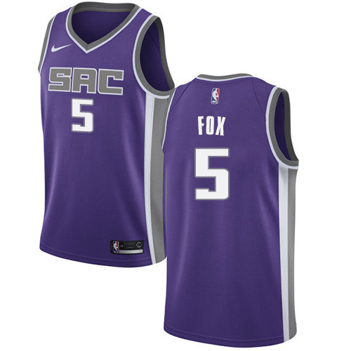 Kings #5 De'Aaron Fox Purple Women's Basketball Swingman Icon Edition Jersey