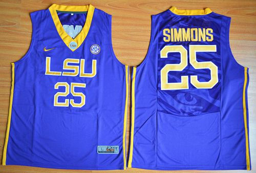 LSU Tigers 25 Ben Simmons Purple Basketball NCAA Jersey