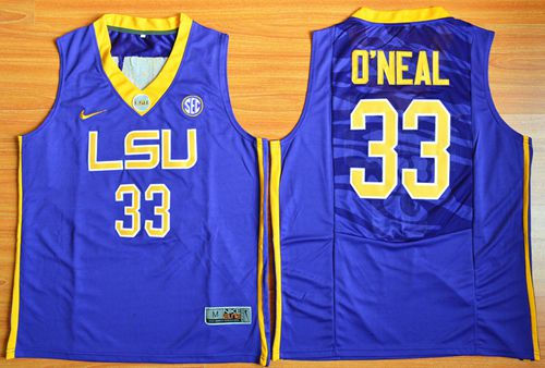 LSU Tigers 33 Shaquille O-Neal Purple Basketball NCAA Jersey