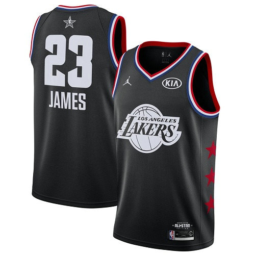 Lakers 23 LeBron James Black Basketball Jordan Swingman 2019 AllStar