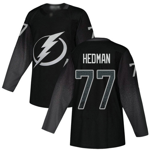 Lightning #77 Victor Hedman Black Alternate Authentic Stitched Youth Hockey Jersey