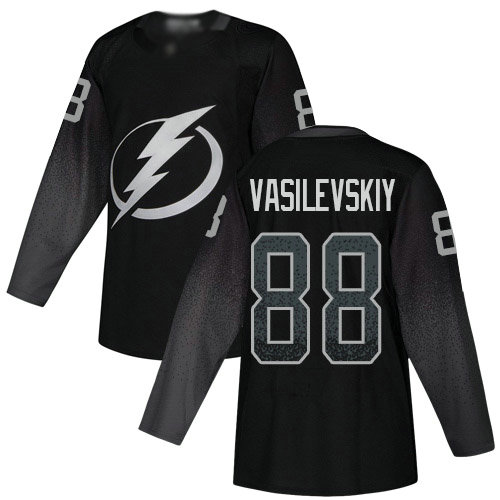 Lightning #88 Andrei Vasilevskiy Black Alternate Authentic Stitched Youth Hockey Jersey