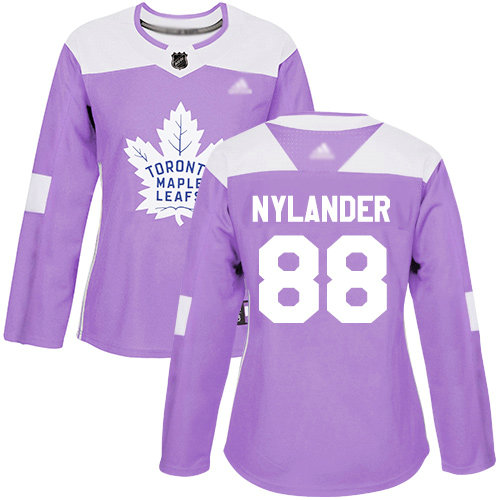 Maple Leafs #88 William Nylander Purple Authentic Fights Cancer Women's Stitched Hockey Jersey
