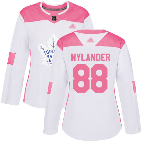 Maple Leafs #88 William Nylander White Pink Authentic Fashion Women's Stitched Hockey Jersey