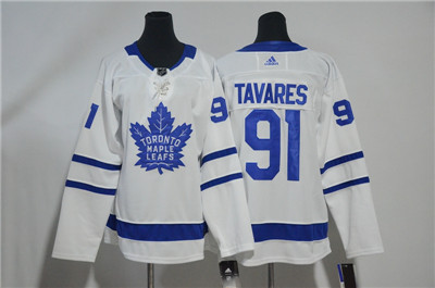 Maple Leafs #91 John Tavares White Youth Adidas Jersey (1)