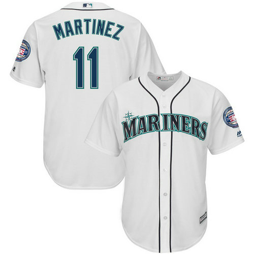 Mariners 11 Edgar Martinez White 2019 Hall Of Fame Induction Patch Cool