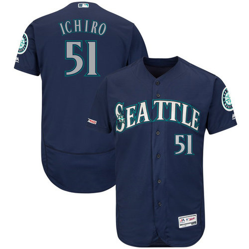 Mariners 51 Ichiro Suzuki Navy 150th Patch Flexbase Jersey