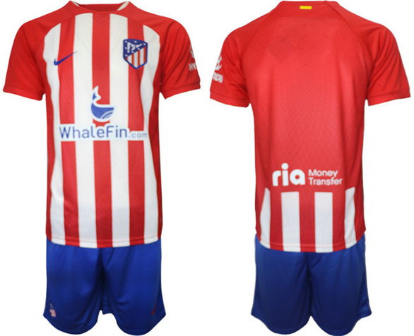 Men's Atl茅tico De Madrid Custom 2023 24 Red Home Soccer Jersey Suits