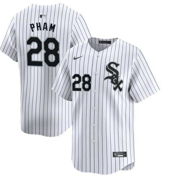 Men's Chicago White Sox #28 Tommy Pham White 2024 Home Limited Stitched Baseball Jersey