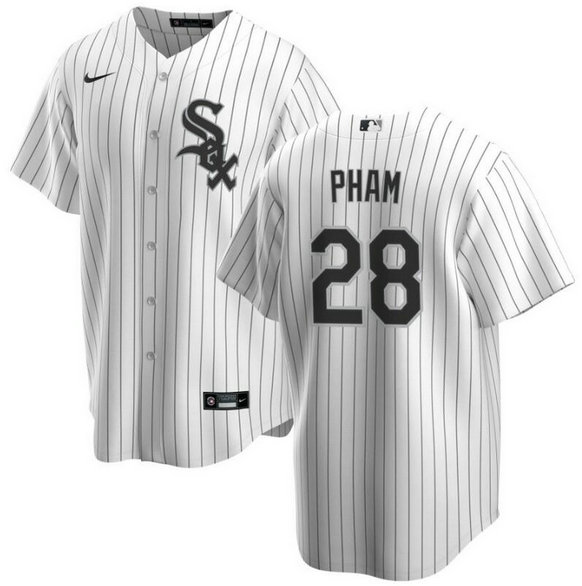 Men's Chicago White Sox #28 Tommy Pham White Cool Base Stitched Baseball Jersey