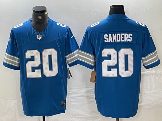 Men's Detroit Lions #20 Barry Sanders Blue 2024 F.U.S.E. Vapor Limited Stitched Jersey