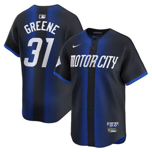 Men's Detroit Tigers #31 Riley Greene 2024 Navy City Connect Cool Base Limited Jersey