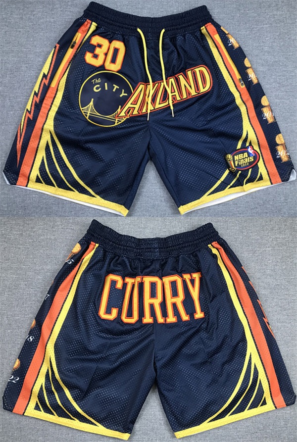 Men's Golden State Warriors #30 Stephen Curry Navy Shorts