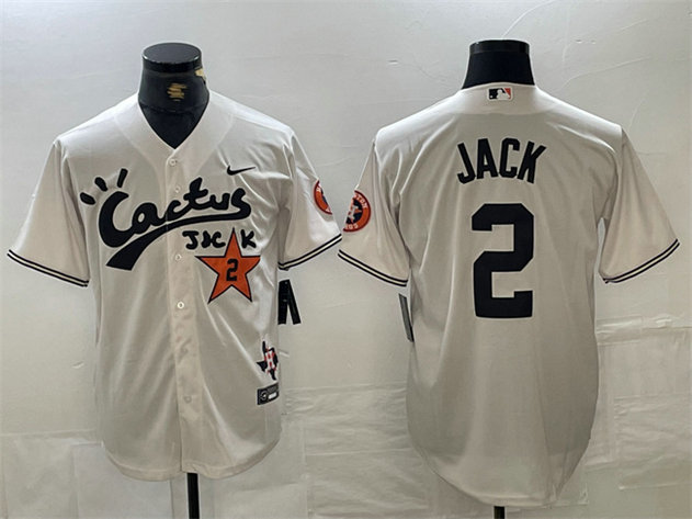 Men's Houston Astros #2 Alex Bregman Cream Cactus Jack Vapor Premier Limited Stitched Baseball Jersey