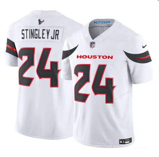 Men's Houston Texans #24 Derek Stingley Jr. White 2024 Vapor F.U.S.E. Limited Stitched Jersey