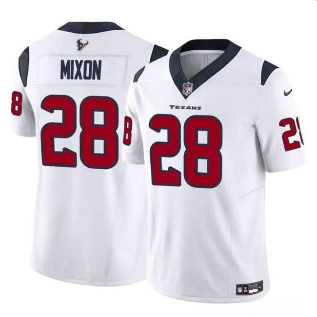 Men's Houston Texans #28 Joe Mixon White 2024 F.U.S.E Vapor Untouchable Stitched Football Jersey