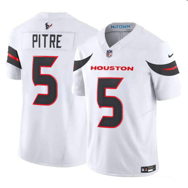 Men's Houston Texans #5 Jalen Pitre White 2024 Vapor F.U.S.E. Limited Stitched Jersey