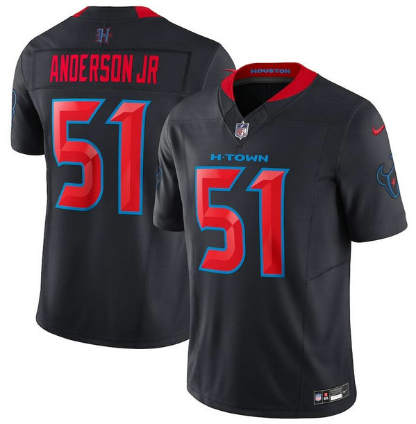 Men's Houston Texans #51 Will Anderson Jr. Navy 2024 2nd Alternate F.U.S.E Vapor Stitched Jersey
