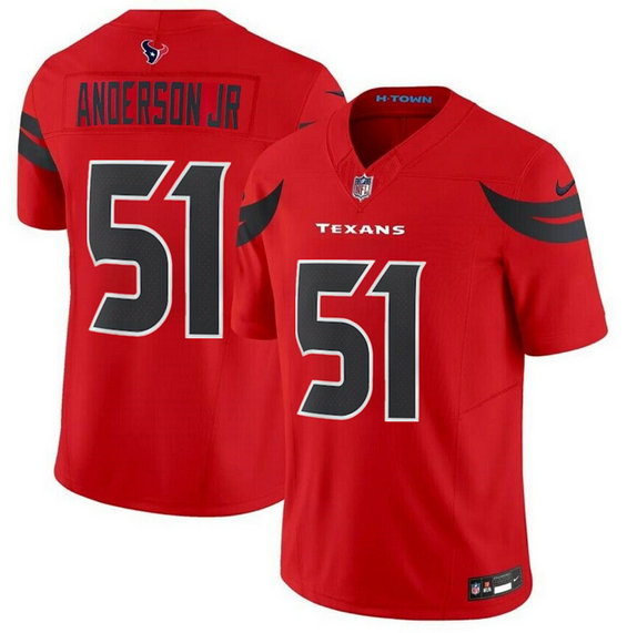 Men's Houston Texans #51 Will Anderson Jr. Red 2024 Alternate F.U.S.E Vapor Stitched Jersey