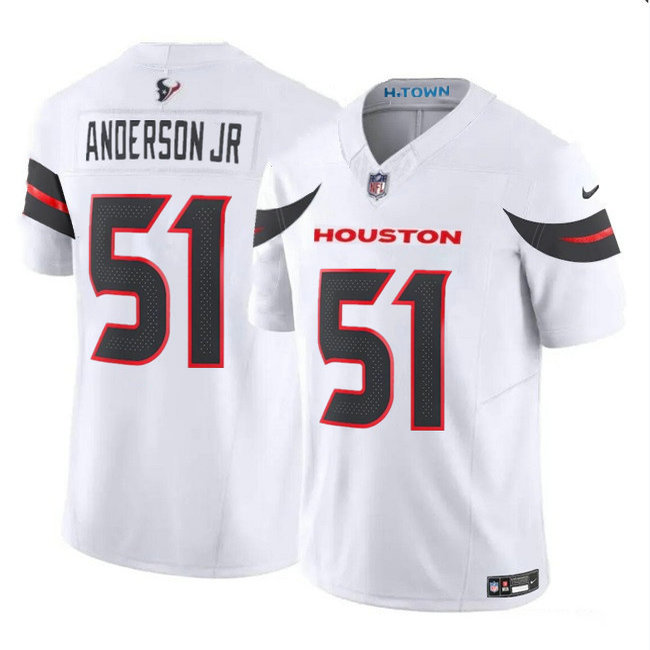 Men's Houston Texans #51 Will Anderson Jr. White 2024 Vapor F.U.S.E. Limited Stitched Jersey