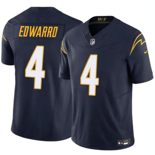 Men's Los Angeles Chargers #4 Gus Edwards Navy 2024 F.U.S.E. Vapor Limited Stitched Football Jersey