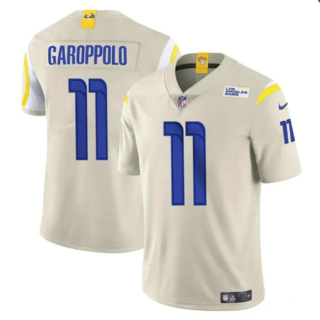 Men's Los Angeles Rams #11 Jimmy Garoppolo Bone Vapor Untouchable Stitched Football Jersey