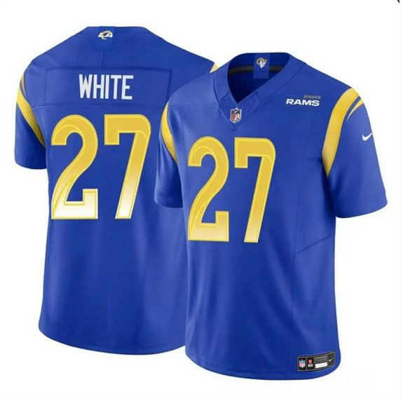 Men's Los Angeles Rams #27 Tre'Davious White Blue 2024 F.U.S.E. Vapor Untouchable Stitched Football Jersey