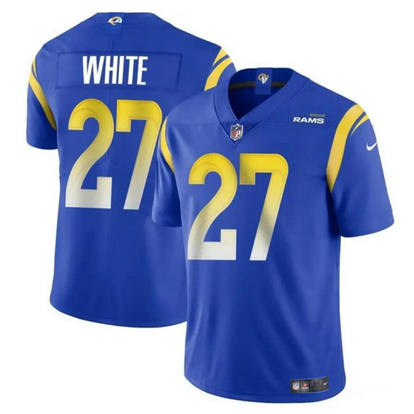 Men's Los Angeles Rams #27 Tre'Davious White Blue Vapor Untouchable Stitched Football Jersey
