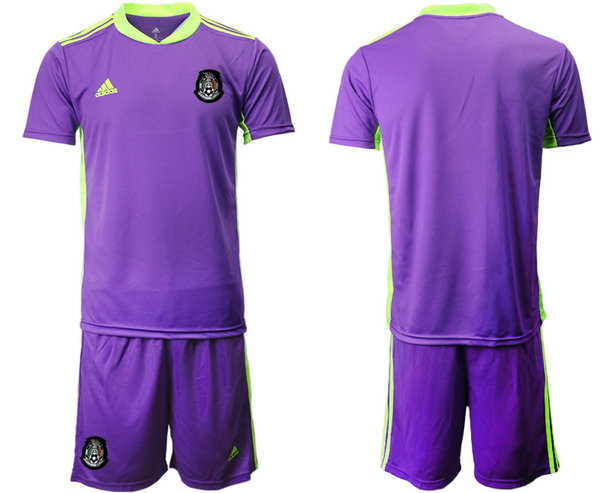 Men's Mexico Blank purple goalkeeper Soccer Jersey