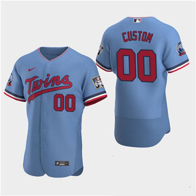 Men's Minnesota Twins Custom 60th Season Anniversary 2020 Light Blue Flexbase Jersey