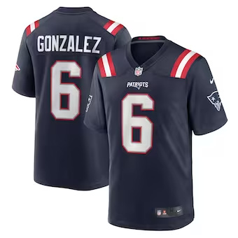 Men's New England Patriots #6 Christian Gonzalez Navy Vapor Limited Jersey
