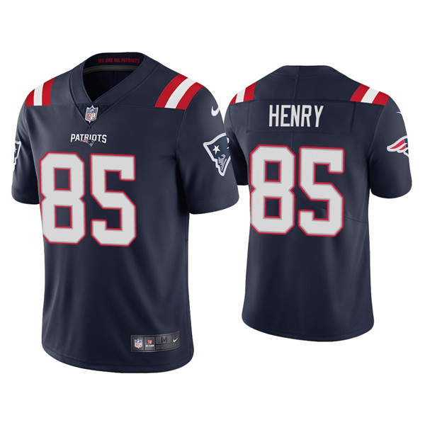 Men's New England Patriots #85 Hunter Henry 2021 Navy Vapor Untouchable Limited Stitched