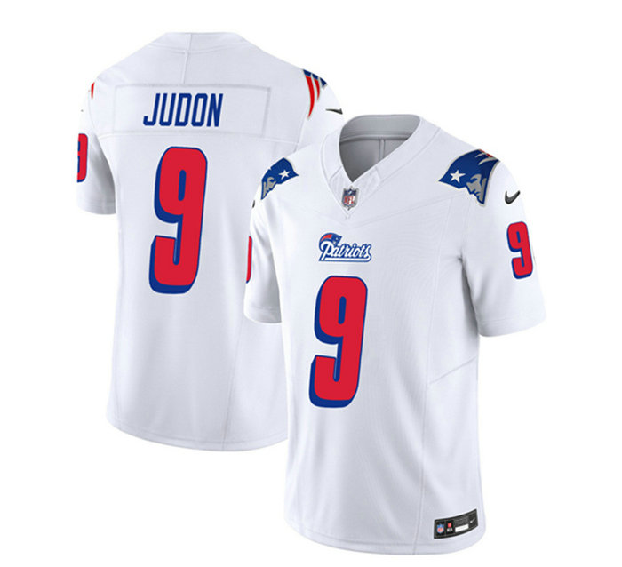 Men's New England Patriots #9 Matthew Judon White 2023 F.U.S.E. Throwback Limited Stitched Football Jersey