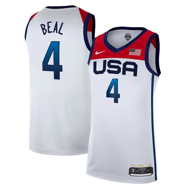 Men's Nike Bradley Beal White USA Basketball 2020 Summer Olympics Player Jersey
