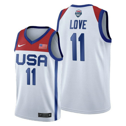 Men's Nike Kevin Love White USA Basketball 2020 Summer Olympics Player Jersey