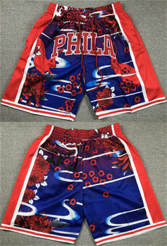 Men's Philadelphia 76ers Red Blue Shorts 