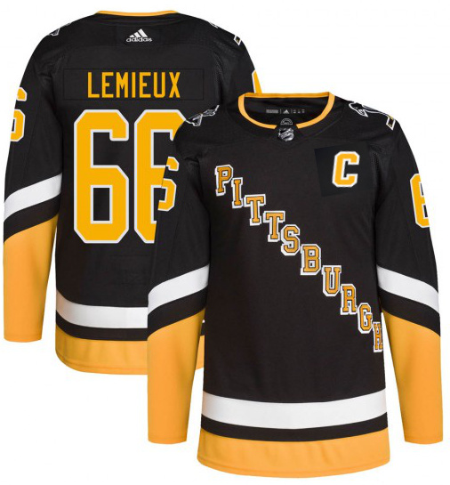 Men's Pittsburgh Penguins #66 Mario Lemieux 2021 2022 Black Stitched Jersey