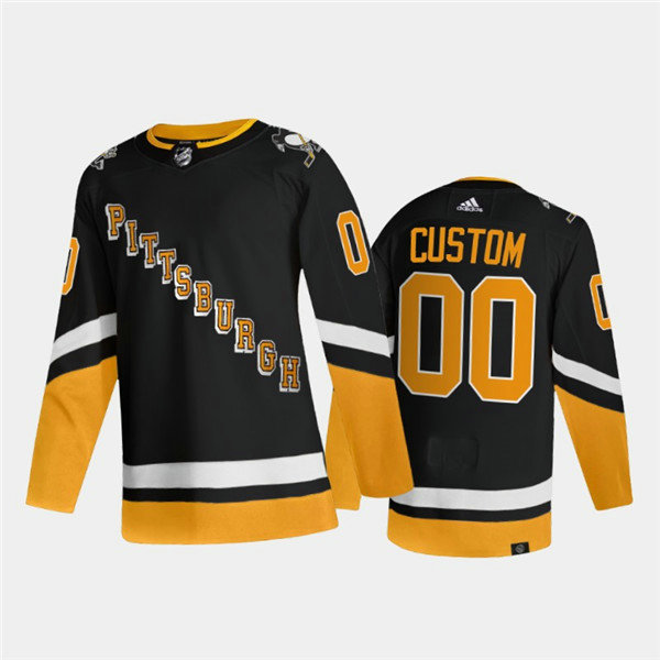 Men's Pittsburgh Penguins Active Player Custom 2021 2022 Black Stitched Jersey