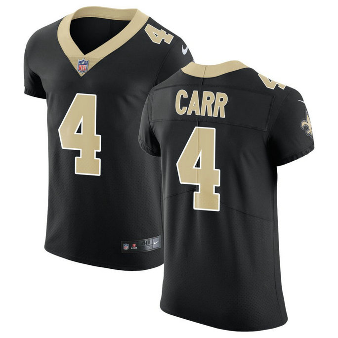 Men's Saints #4 Derek Carr Black Team Color Men's Stitched NFL Vapor Untouchable Elite Jersey