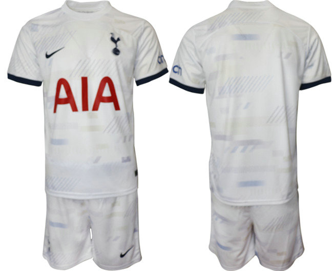 Men's Tottenham Hotspur Custom 2023 24 White Home Soccer Jersey Suit